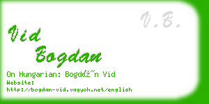 vid bogdan business card